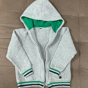 Janie and Jack Gray Hoodie with Green Accents